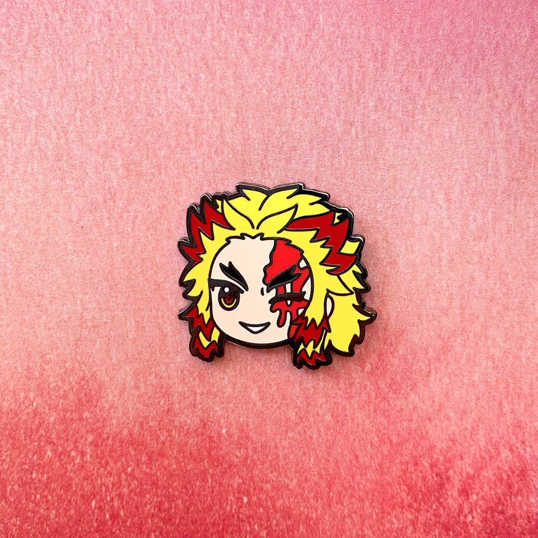 Chibi Flame Swordsman Pin