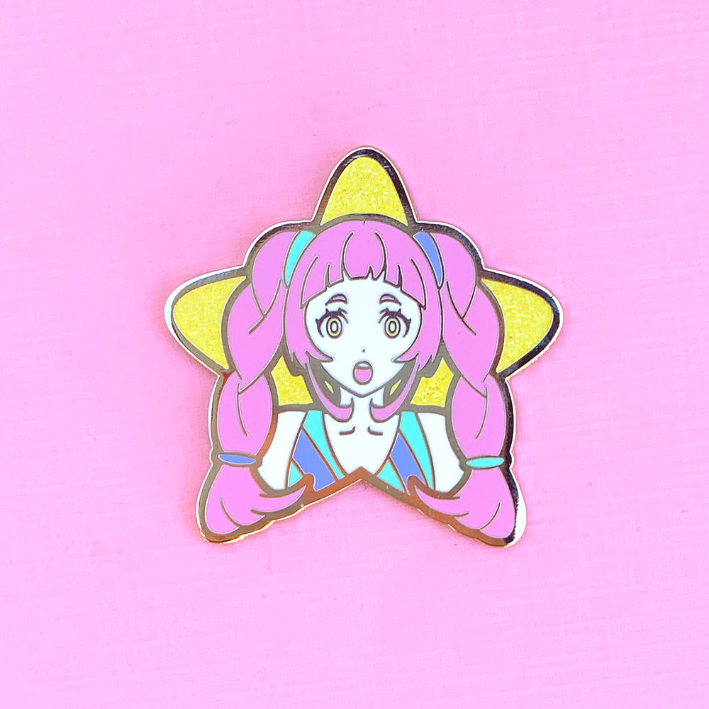 Pink Pin Star Pink Star Girl Pin — Miss Magpie Art